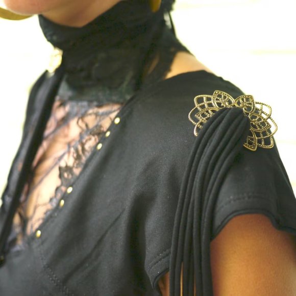 Lace High Neck Top - Picture 2 of 4